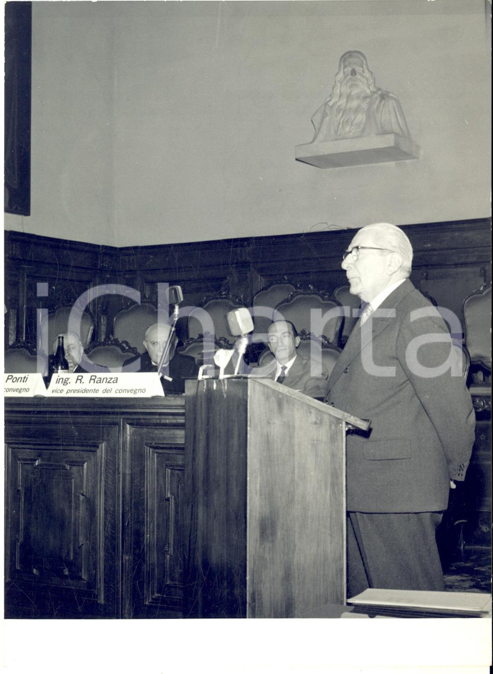 1959 MILANO Museo della Scienza - Virgilio FERRARI inaugura Convegno Architetti