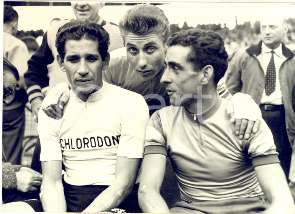 1957 PARIS Triangolare CICLISMO - Gastone NENCINI Jacques ANQUETIL Jesús LORONO