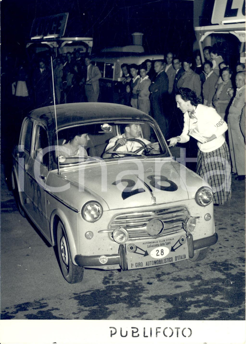 1954 LIVORNO 1° Giro Automobilistico d'Italia - BRICARELLO/VANUCCI su FIAT 1100