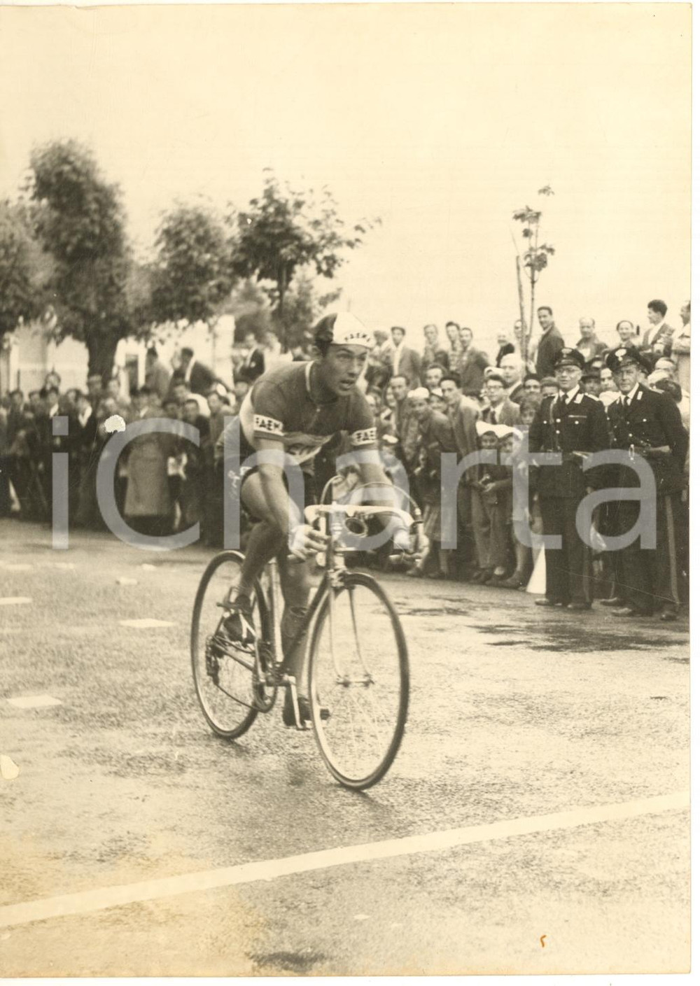 1957 CICLISMO GIRO D'ITALIA 19^ Tappa - Charly GAUL vince a LEVICO *Foto 13x18