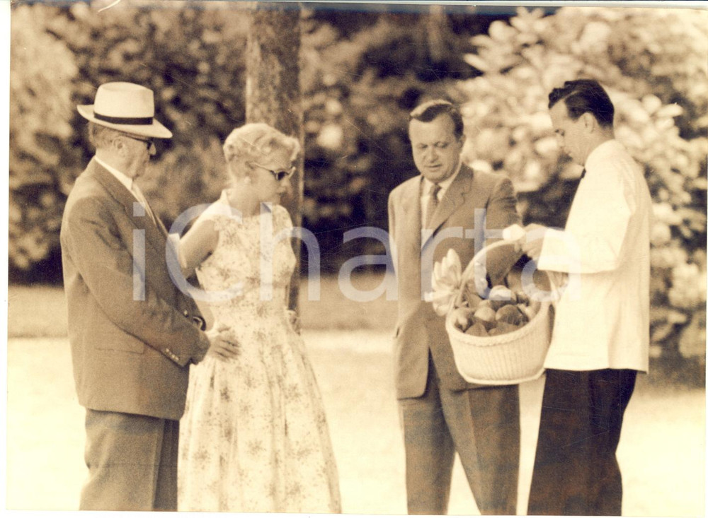 1958 CADENABBIA Konrad ADENAUER in vacanza con la figlia Liebeth Wehran *Foto