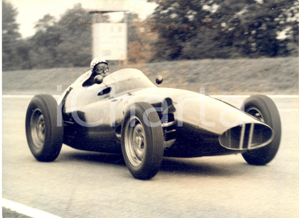 1958 MONZA AUTOMOBILISMO FORMULA UNO Jean BEHRA si allena su BRM *Foto