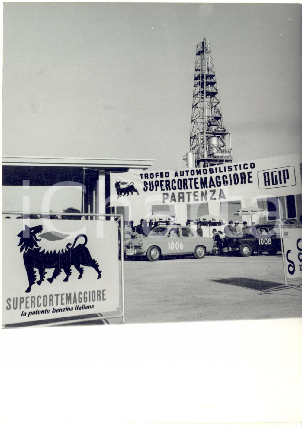 1956 AUTOMOILISMO Trofeo SUPERCORTEMAGGIORE Partenza per Sanremo *Foto 13x18 cm
