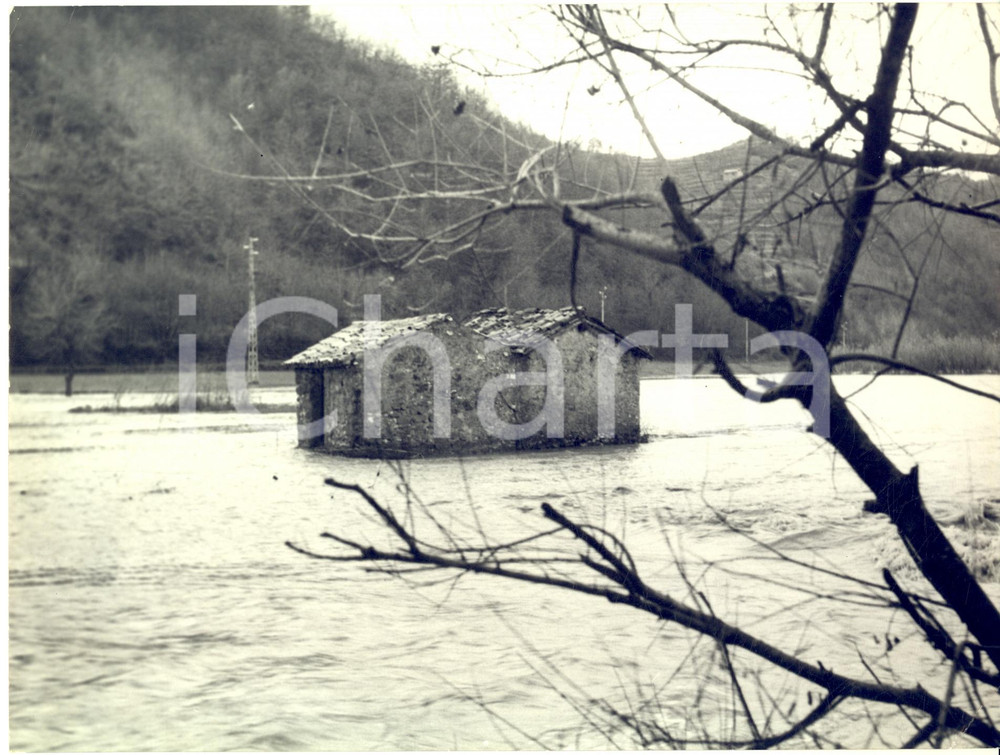 1960 ca Area di SUBIACO - Case circondate dalla piena dell'Aniene *Foto 24x18 cm