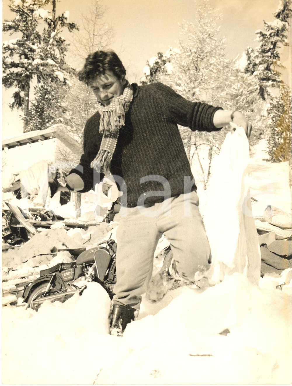 1959 LIVIGNO Recupero di oggetti personali dopo una valanga *Foto 18x24 cm