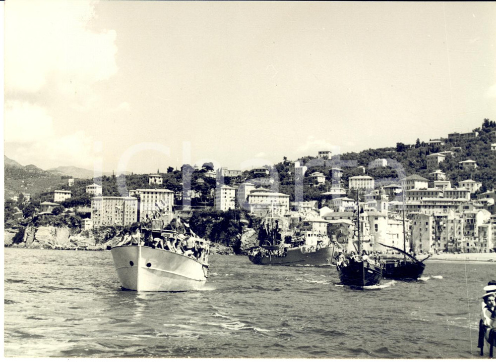1953 CAMOGLI (GE) Festa della Stella Maris - Barche in processione *Foto 18x13