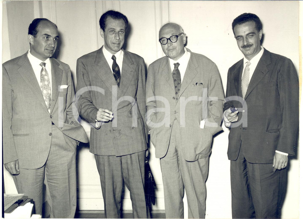 1956 ROMA Incontro tra Pietro NENNI e Matteo MATTEOTTI del PSDI *Foto 18x13