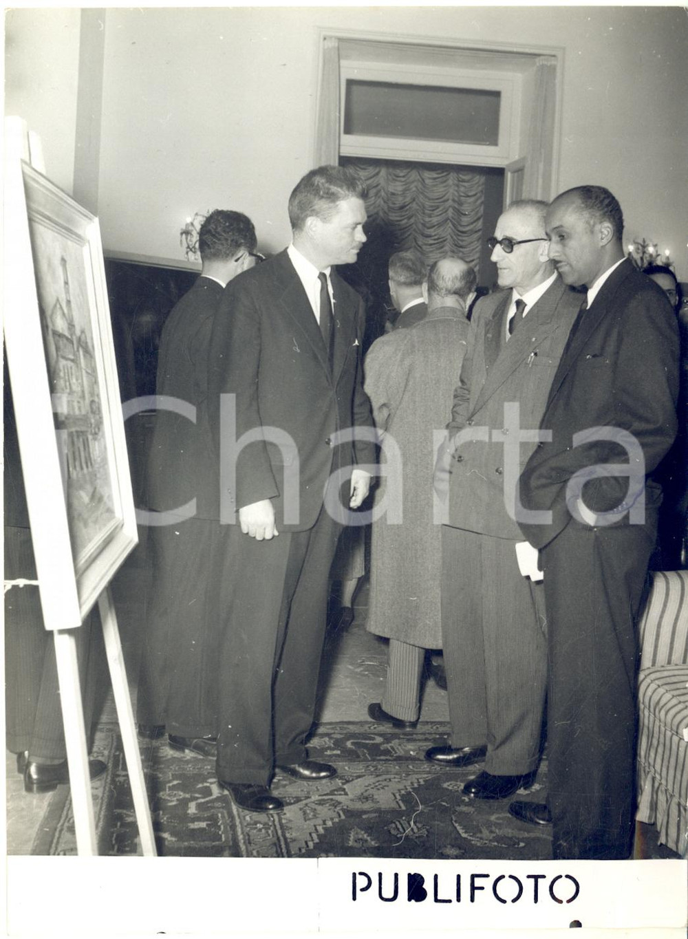 1954 SANTA MARGHERITA LIGURE Prof. Frank M. SNOWDEN inaugura Mostra d'Arte