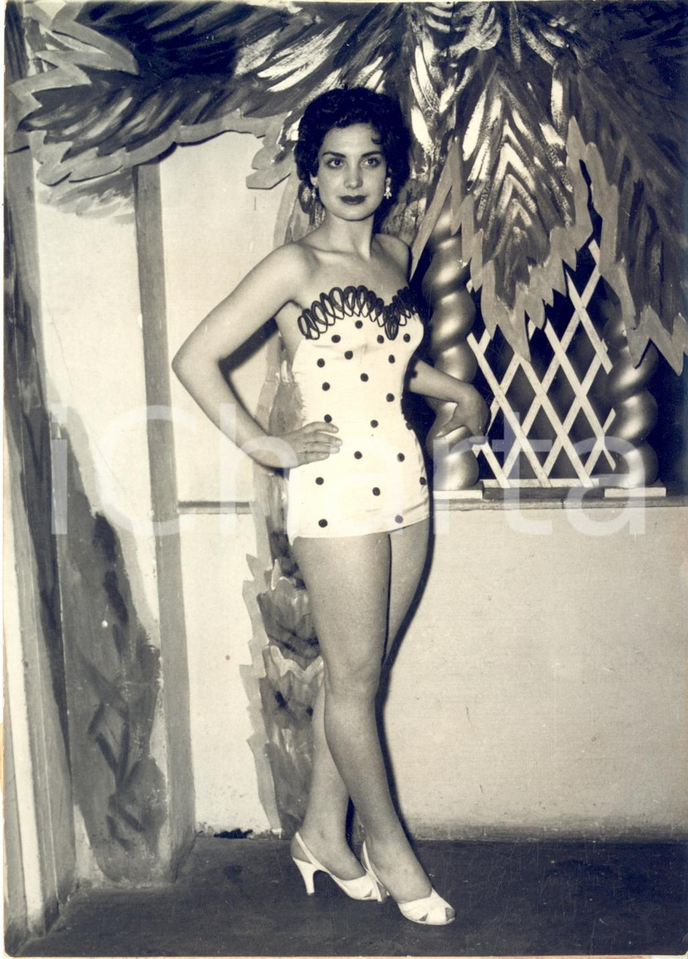 1955 PARIS Moulin Rouge - Élection femme idéale - M.lle DERY-LOUNA *Photo 13x18
