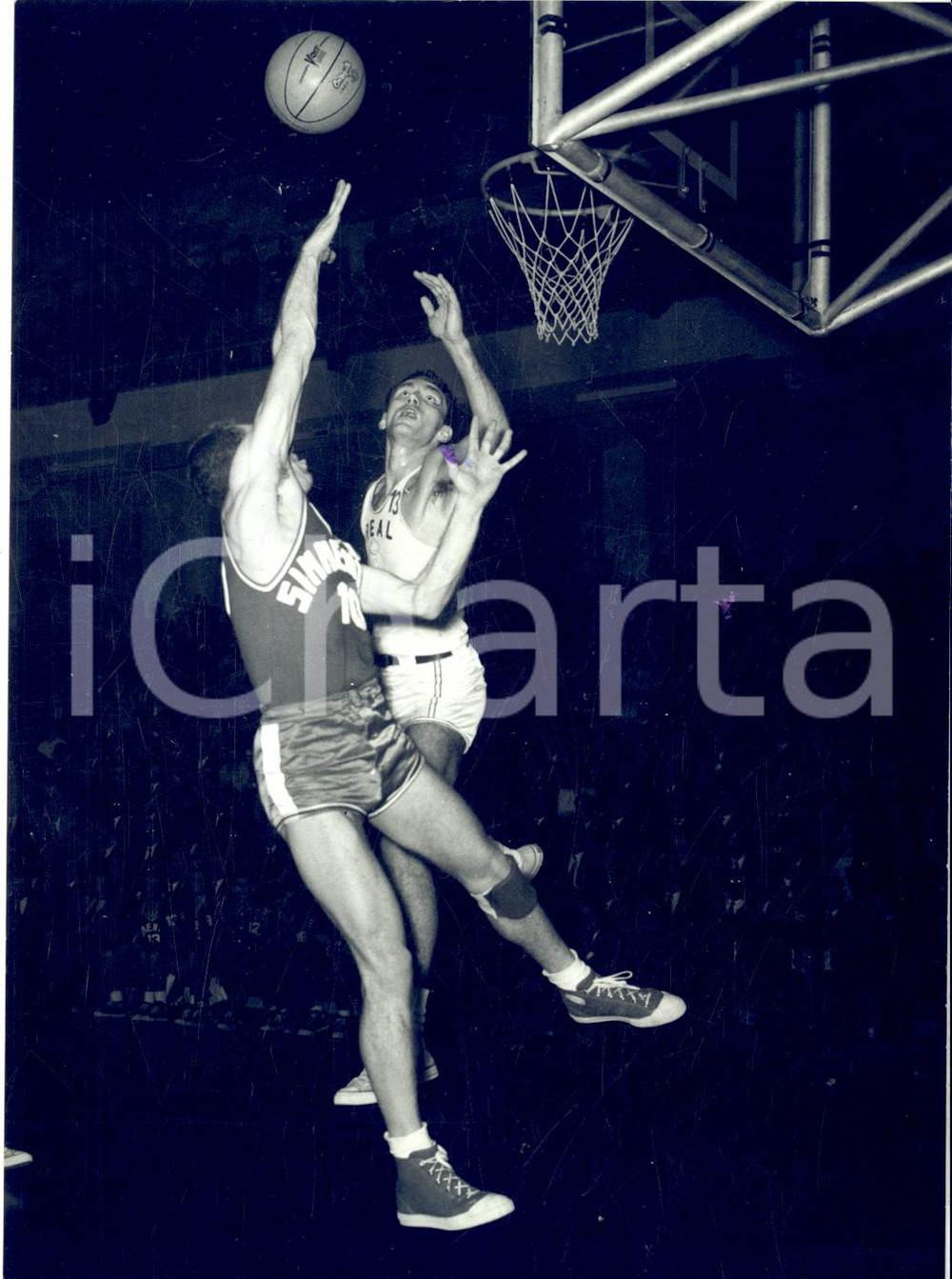 1964 MILANO BASKET Coppa Campioni - Incontro SIMMENTHAL - REAL MADRID *Foto 13x18