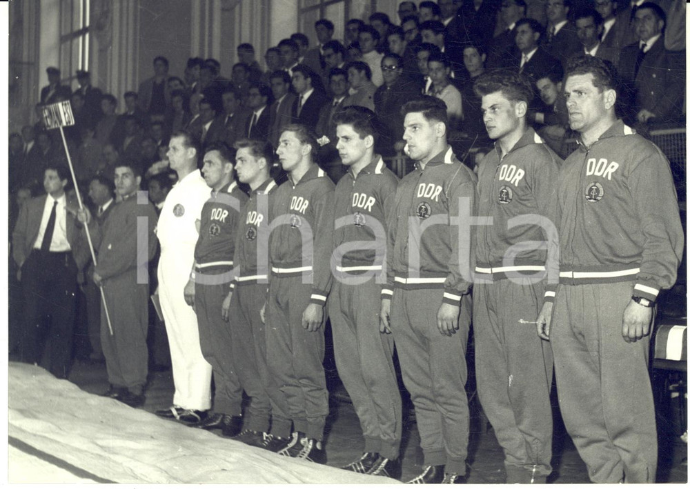 1953 NAPOLI Mondiali LOTTA GRECO-ROMANA La squadra della Germania Est *Foto 18x13
