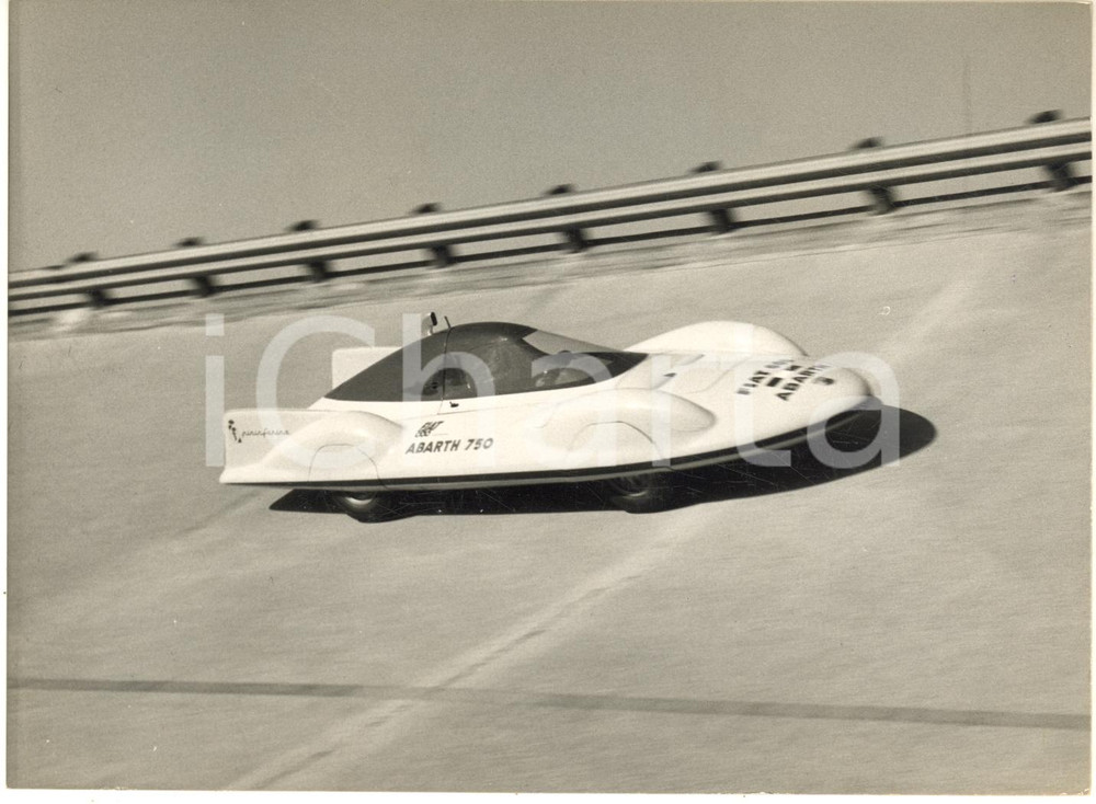 1958 MONZA AUTOMOBILISMO Auto ABARTH 750 batte record di velocità - Foto 18x13