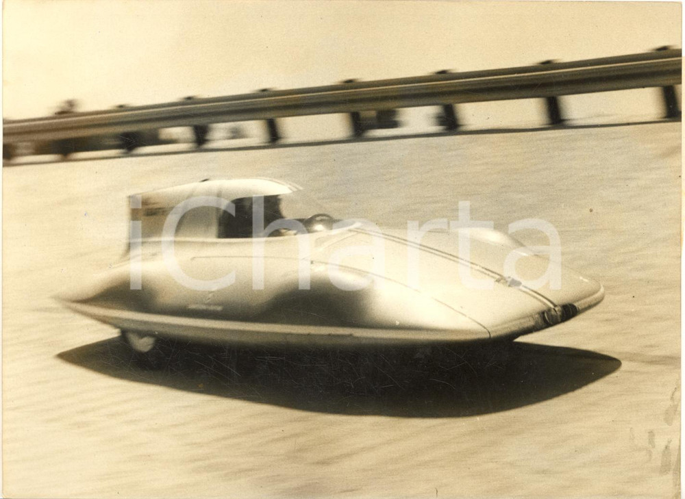 1956 MONZA AUTOMOBILISMO Prove auto ABARTH 750 per record mondiali *Foto