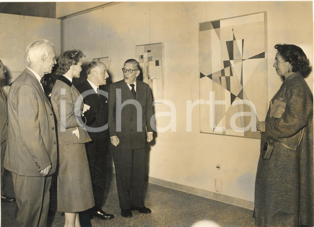 1954 MILANO Palazzo della Permanente - Mostra Pittura belga - Visita del console