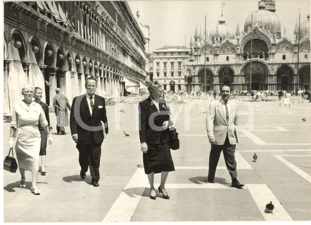 1959 VENEZIA Piazza San Marco - Sindaci americani in visita *Foto 18x13 cm