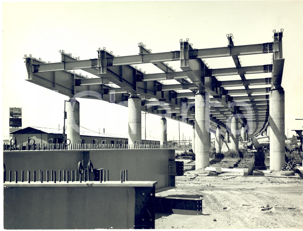 1964 MILANO - Quadrivio FIORENZA - Veduta del cantiere della soprelevata - Foto