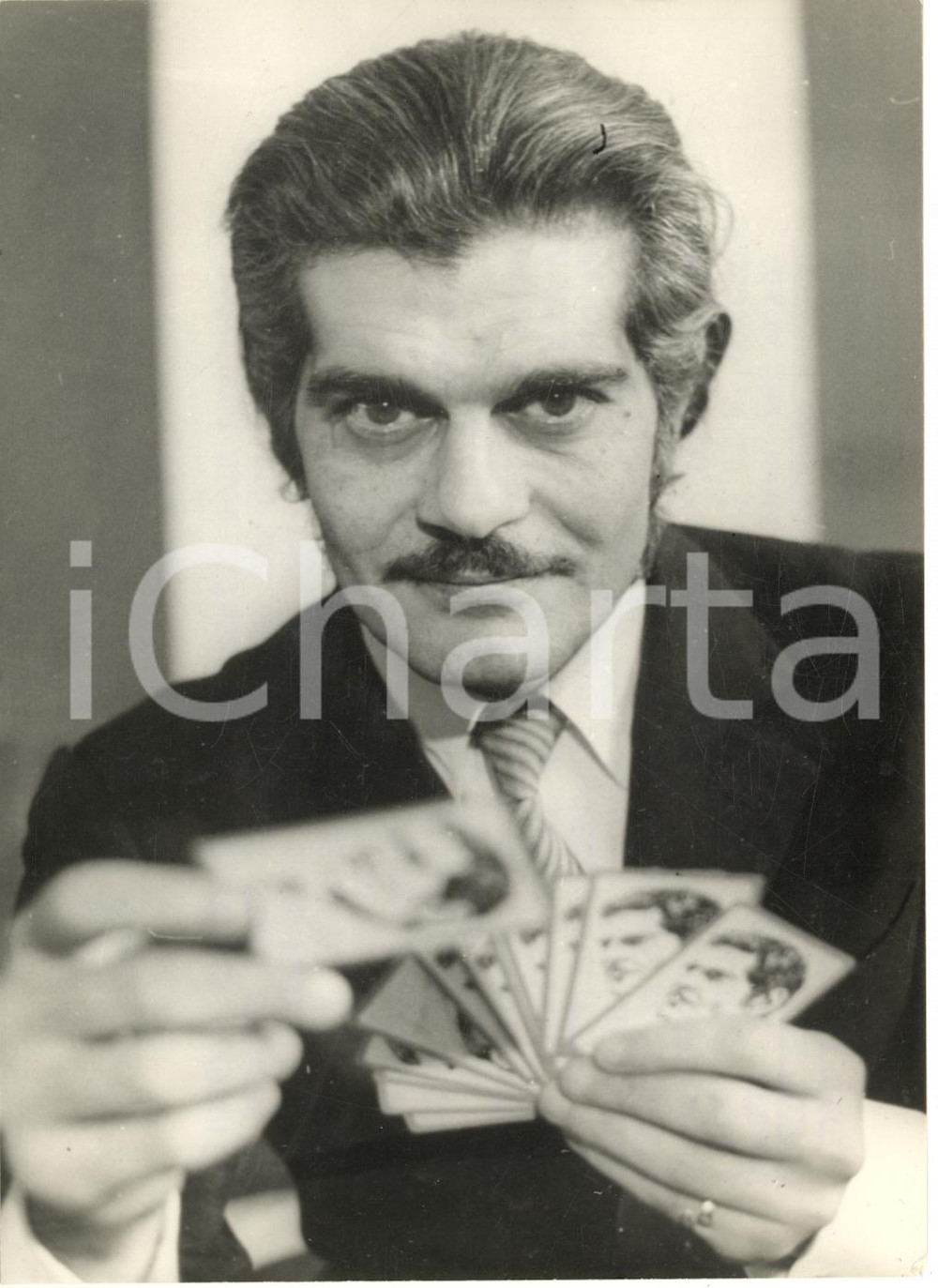 1970 LONDON Attore Omar SHARIF giocatore di bridge - Foto 13x18 cm