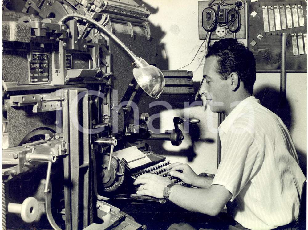 1957 VERCELLI Caso falsi diari di MUSSOLINI - Linotipista Ezio VARALDA *Foto