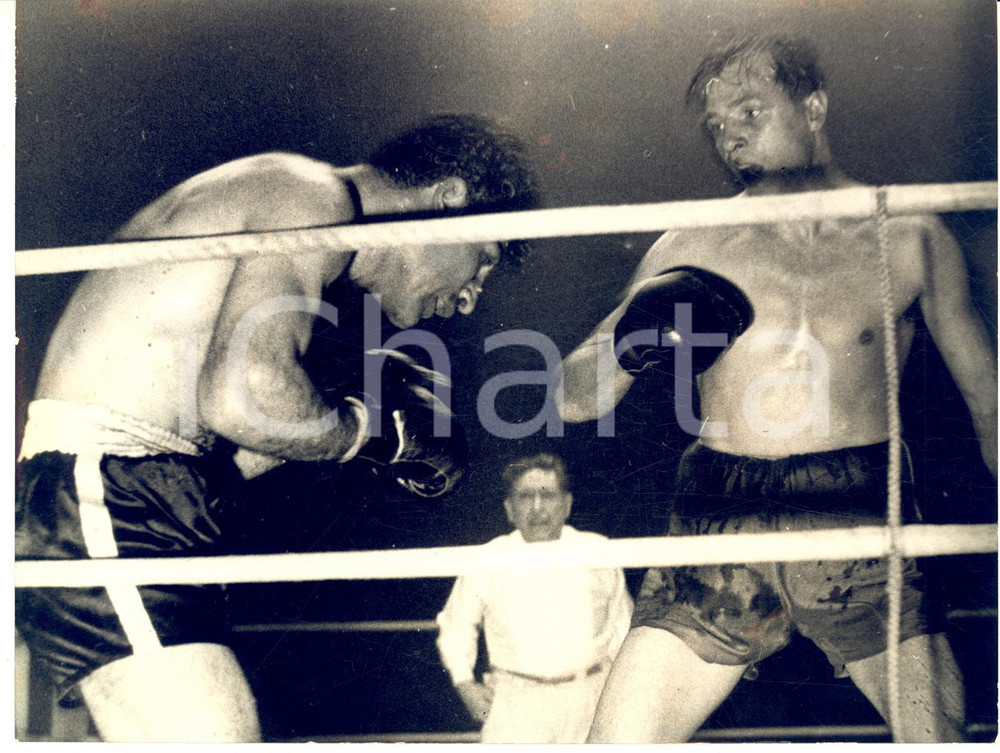 1954 HAMBURG BOXE Gerhard HECHT Jacques HAIRABEDIAN fighting for European title