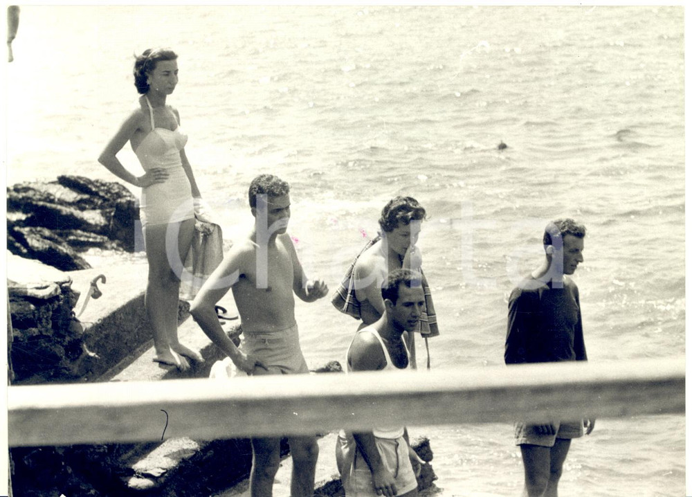1957 ZOAGLI Principe Juan Carlos di Spagna durante una vacanza *Foto 18x13
