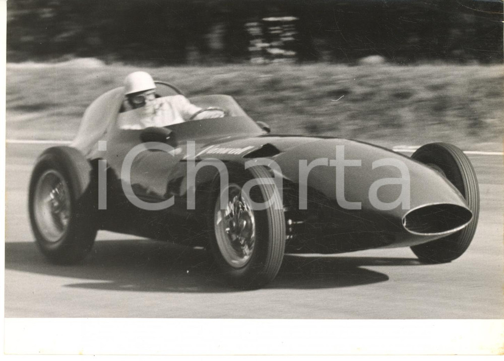 1956 MONZA AUTOMOBILISMO Harry SCHELL prova la nuova VANWALL *Foto 18x13