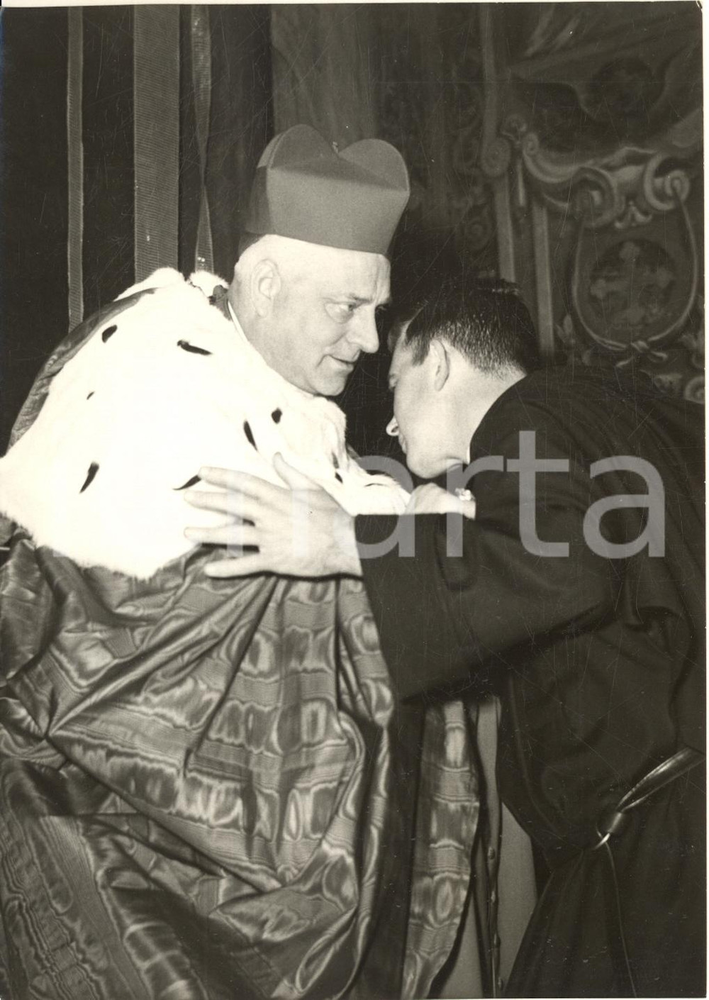 1959 ROMA Cardinale Giovanni URBANI riceve il titolo di Santa Prisca - Foto 13x18