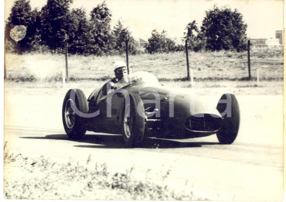1955 AUTOMOBILISMO BUENOS AIRES Prove di Jean BEHRA su LANCIA al Gp d'Argentina