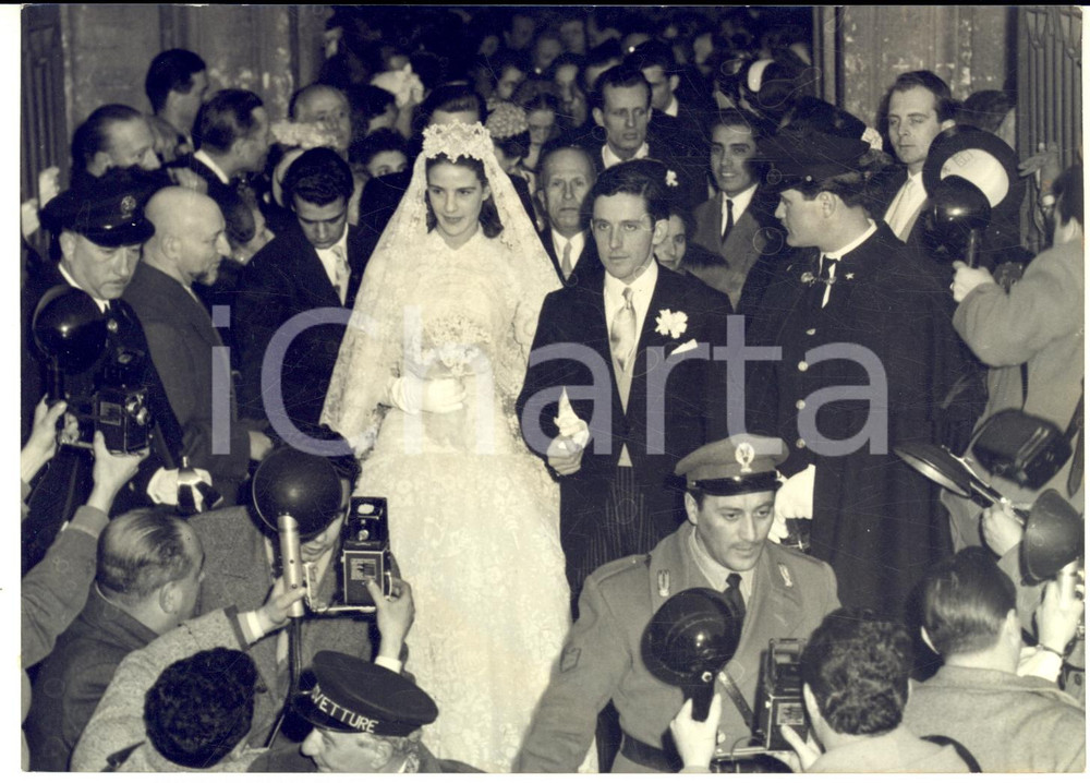 1955 ROMA Nozze Maria Carmela ATTOLICO - Visconte di HAMBLEDEN - Ingresso sposi