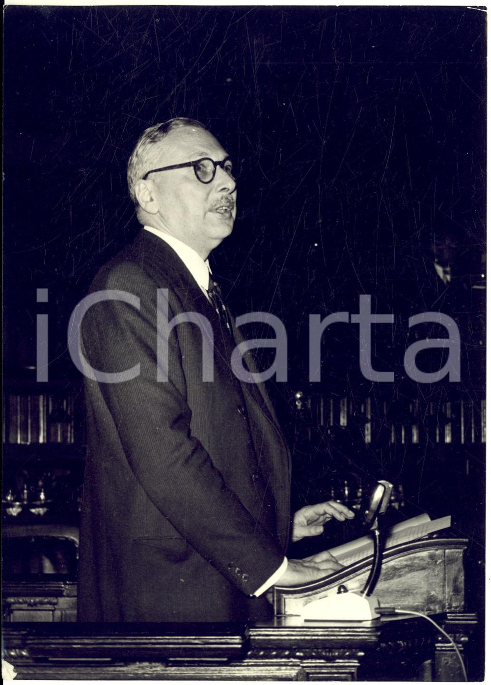 1957 ROMA Discorso René PLEVEN all'Assemblea Comune della CECA - Foto 13x18 cm