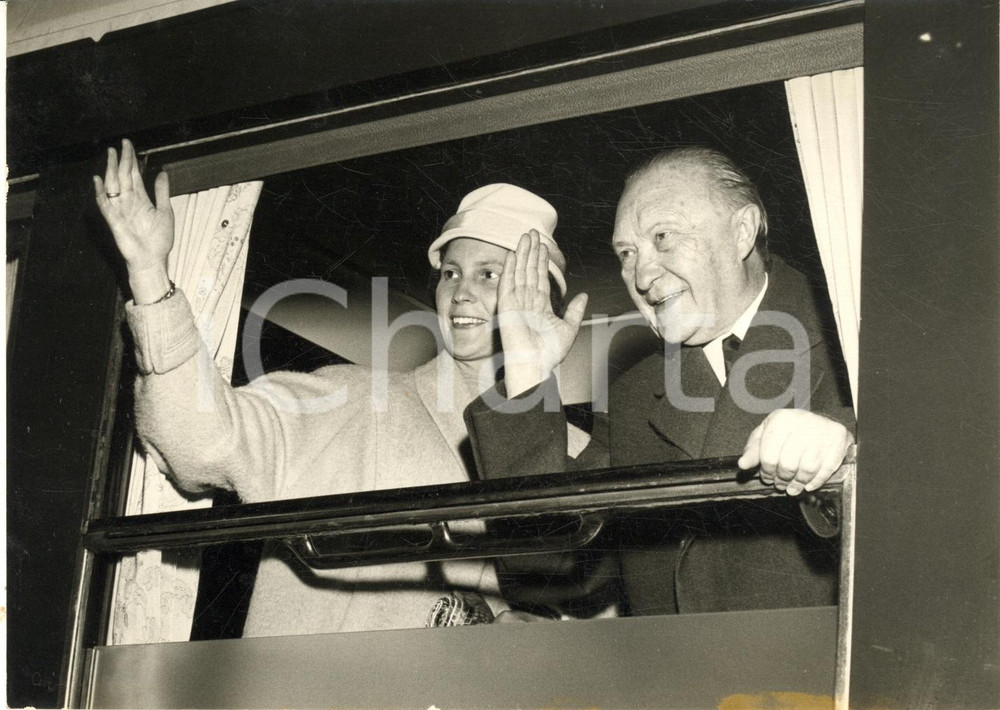 1957 COMO Partenza del cancelliere Konrad ADENAUER dopo le vacanze a Cadenabbia