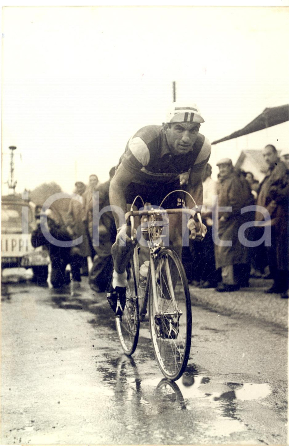 1956 (?) CICLISMO TOUR DE FRANCE Nino DEFILIPPIS in gara - Foto 13x18 cm