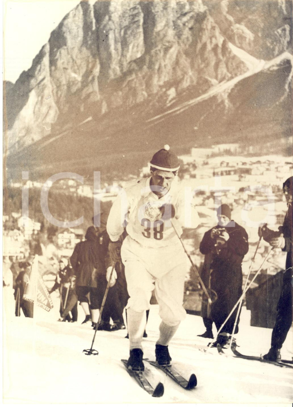 1956 CORTINA OLIMPIADI INVERNALI Sci di Fondo 50 km - Sixten JERNBERG in gara