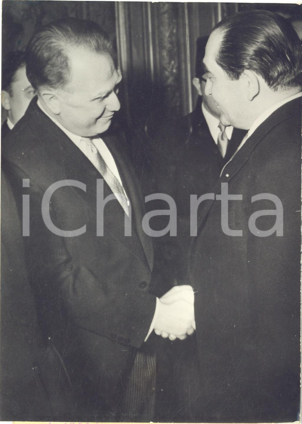 1954 PARIS Pierre MENDÈS FRANCE avec Sergej VINOGRADOV ambassadeur URSS Photo