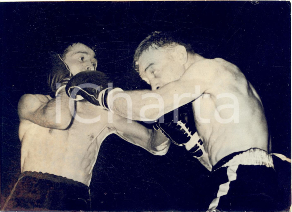 1959 TOURS BOXE Poids Mouche - Jean GUERARD vs André GASPERINI *Photo 18x13