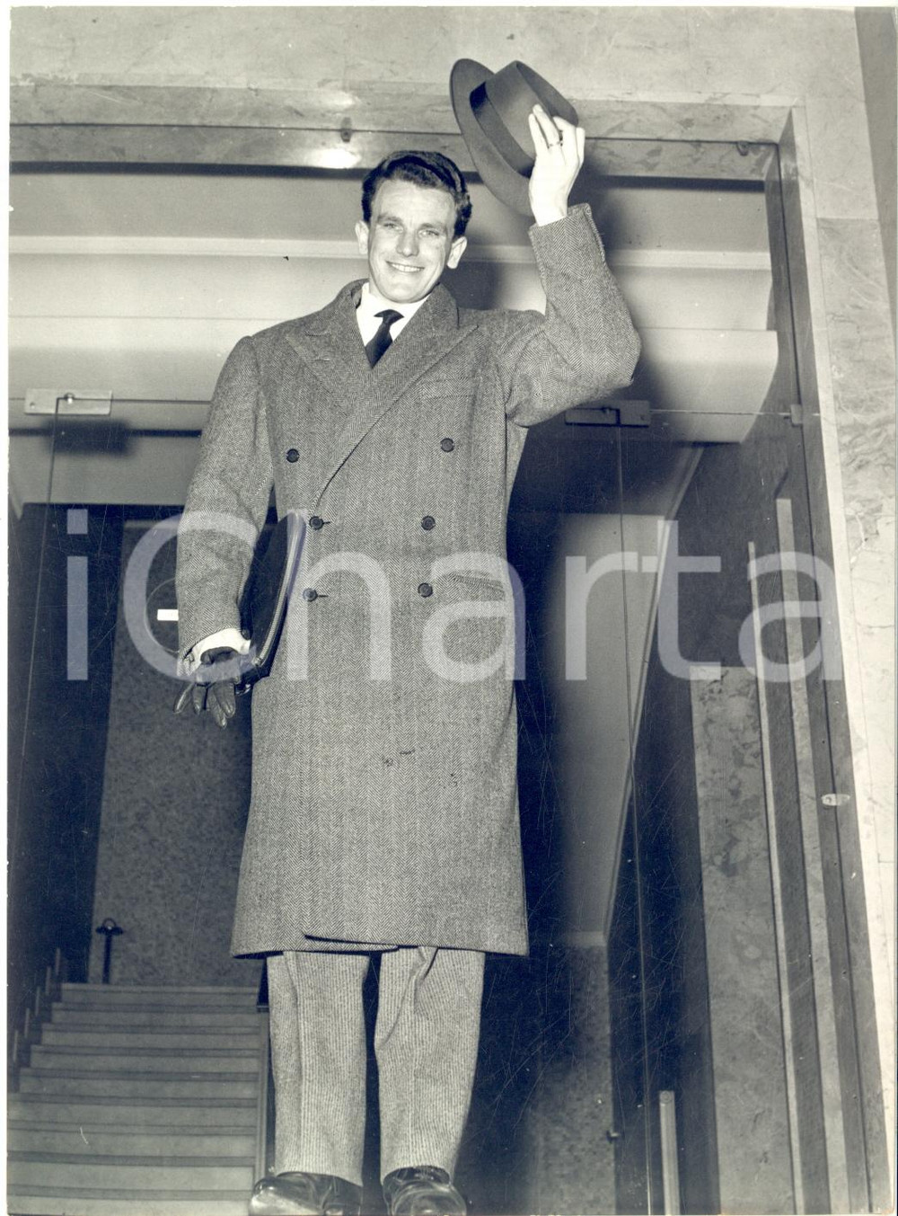 1958 MILANO Ex calciatore Hasse JEPPSON rappresentante commerciale - Foto 13x18