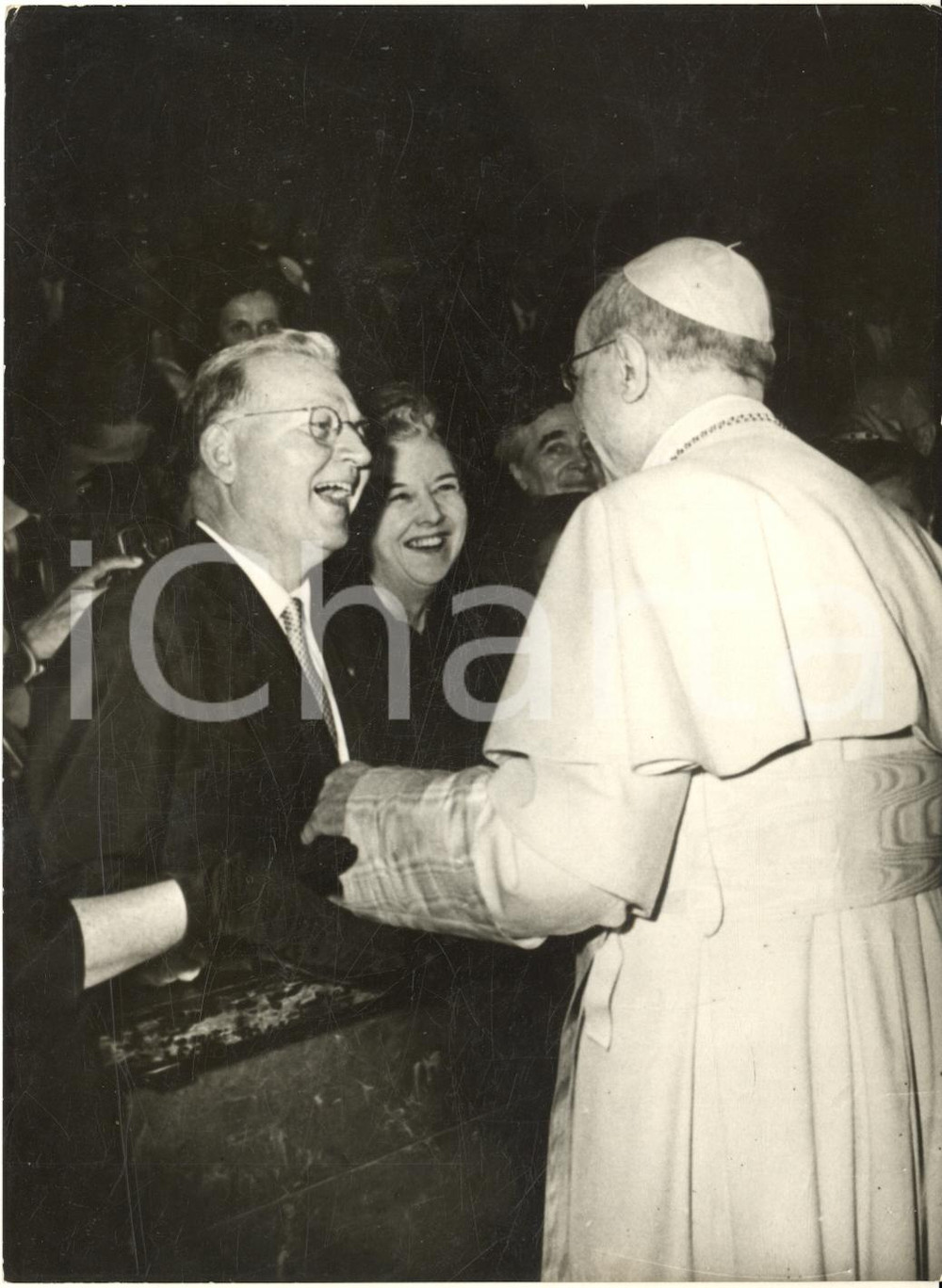 1957 ROMA Papa Pio XII riceve in udienza John B. HYNES sindaco di Boston - Foto
