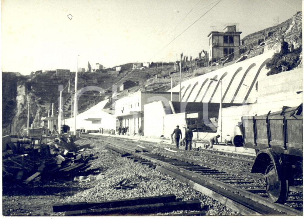 1959 CORNIGLIA (SP) Lavori di raddoppio ferrovia delle Cinque Terre - Foto 18x13