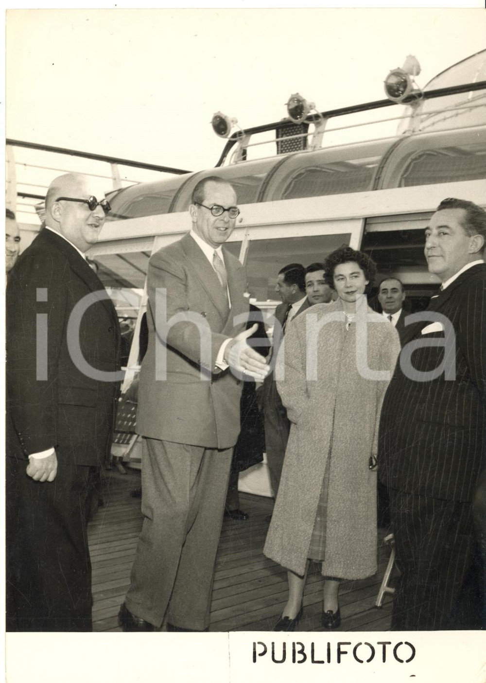 1953 GENOVA Re Paolo e Federica di Grecia sulla motonave "Independence" - Foto