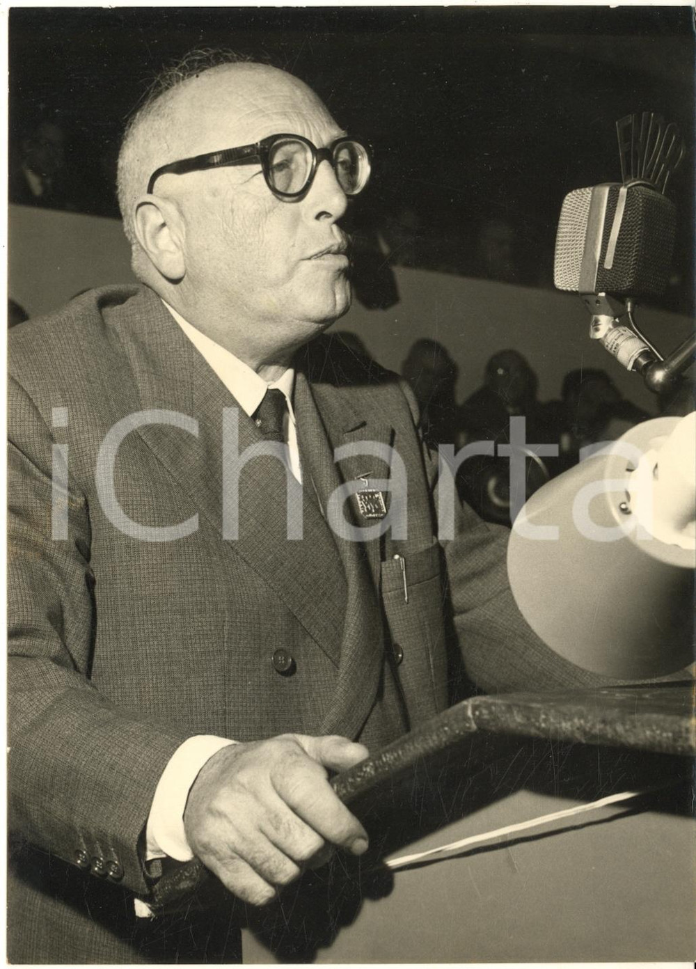 1957 VENEZIA Congresso PSI - Discorso di Pietro NENNI - Foto 13x18 cm