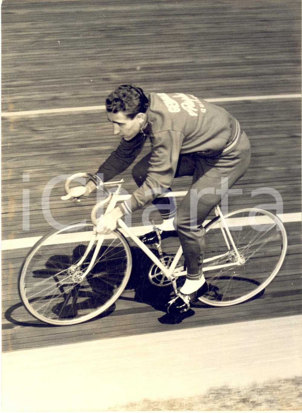 1957 MILANO CICLISMO Roger RIVIÈRE si allena per conquistare il record dell'ora