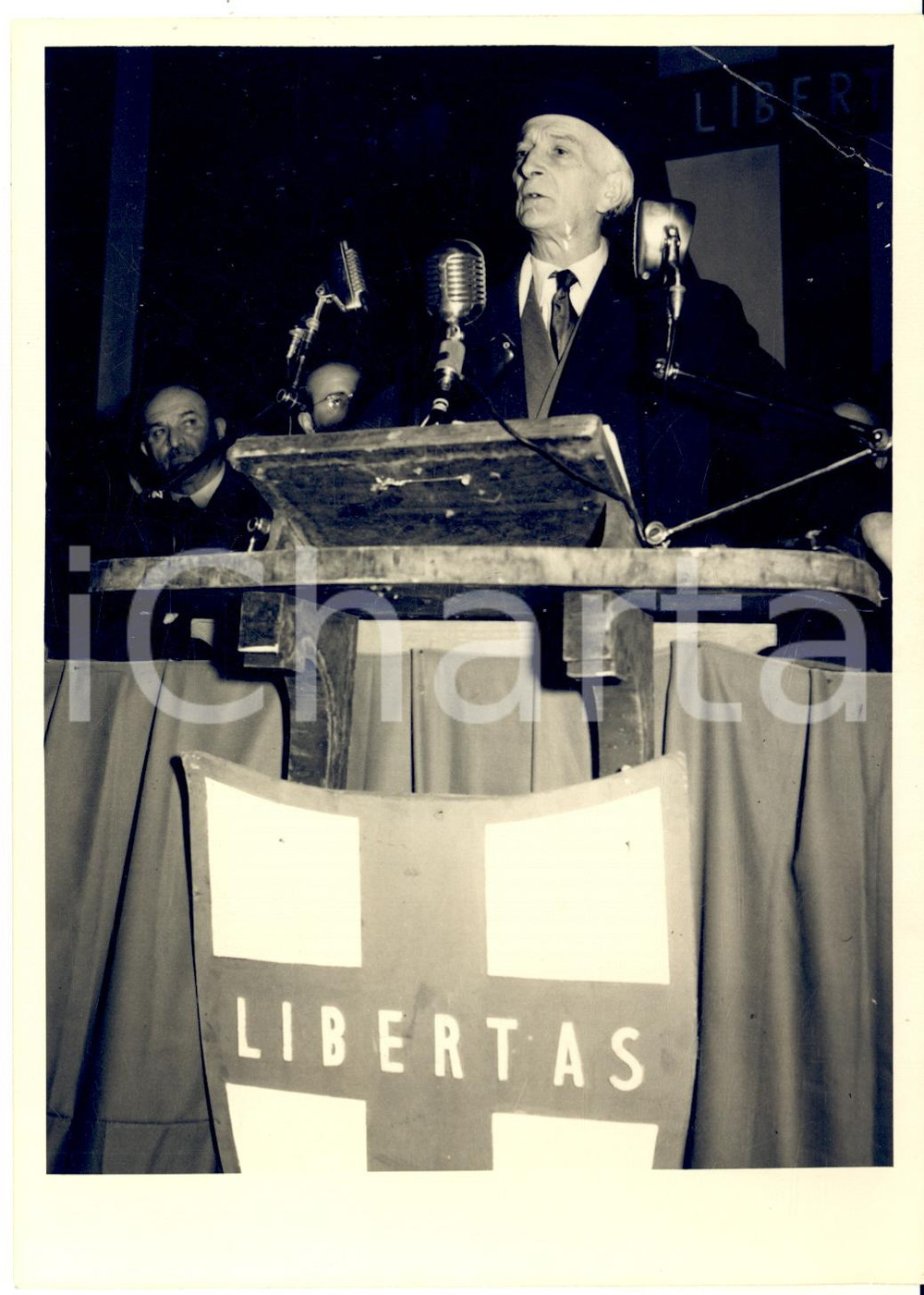 1960 ca TORINO Discorso di Antonio SEGNI a un comizio DC - Foto 13x18 cm