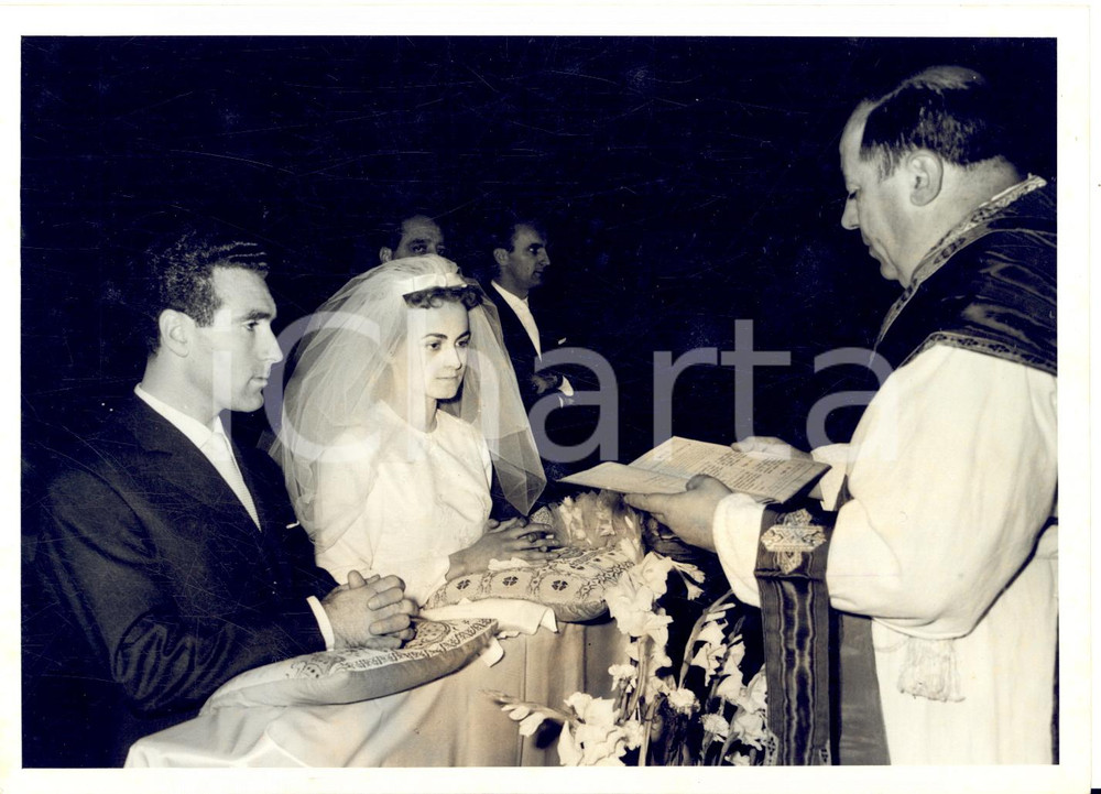 1959 TORINO Ciclista Guido MESSINA sposa Bruna FUSERO - Foto 18x13 cm