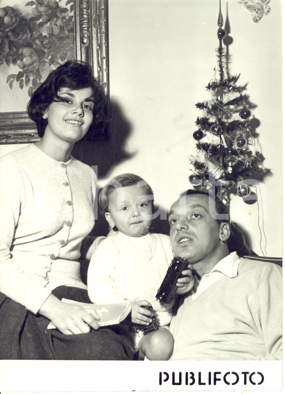 1958 CALCIO NAPOLI - Natale a casa di Luciano COMASCHI - Foto 13x18 cm
