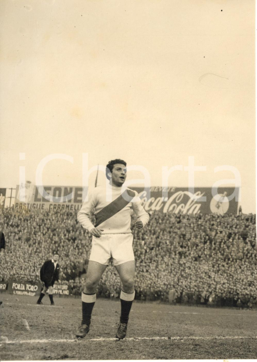 1955 ca CALCIO SERIE A TORINO Giancarlo BACCI in campo - Foto 13x18 cm