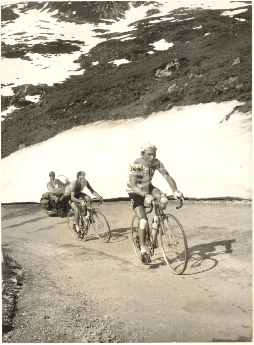 1959 CICLISMO GIRO D'ITALIA Charly GAUL e Imerio MASSIGNAN sul Gran San Bernardo