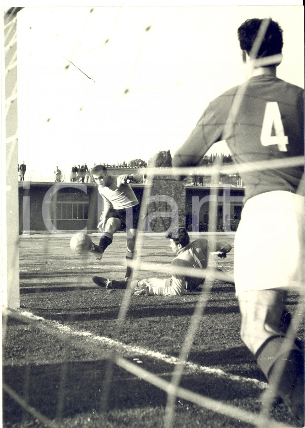 1959 FIRENZE CALCIO Allenamento Nazionale - Goal di Gino STACCHINI - Foto 13x18