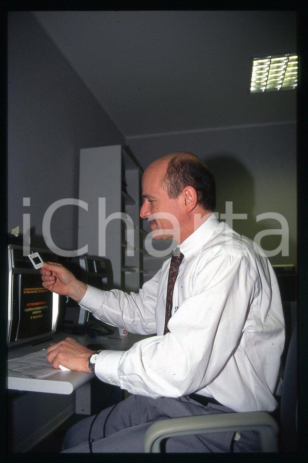 35mm vintage slide* 1995 ca MILANO Steven HEYMSFIELD Ritratto professore (18)
