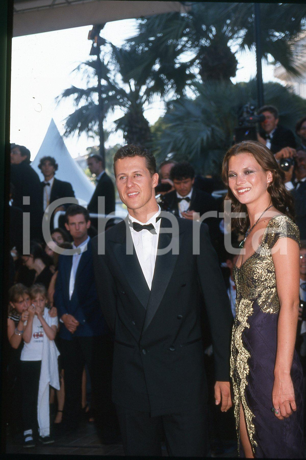 Fotografia d epoca originale 35mm vintage slide 1995ca Festival Cannes Michael SCHUMACHER Kate MOSS 1