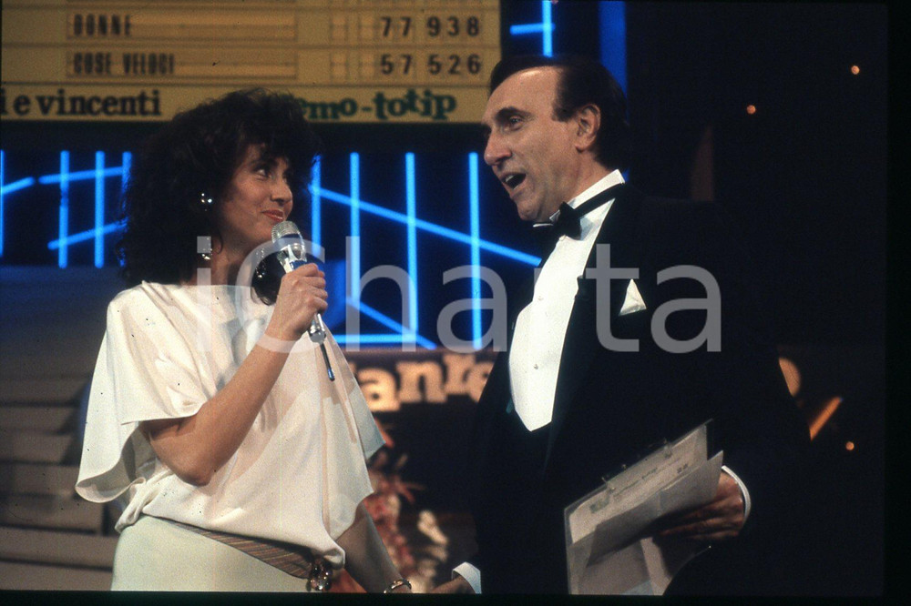 Negativo, diapositiva originale 35mm vintage slide 1985 ca SANREMO Gigliola CINQUETTI Pippo BAUDO 105 1