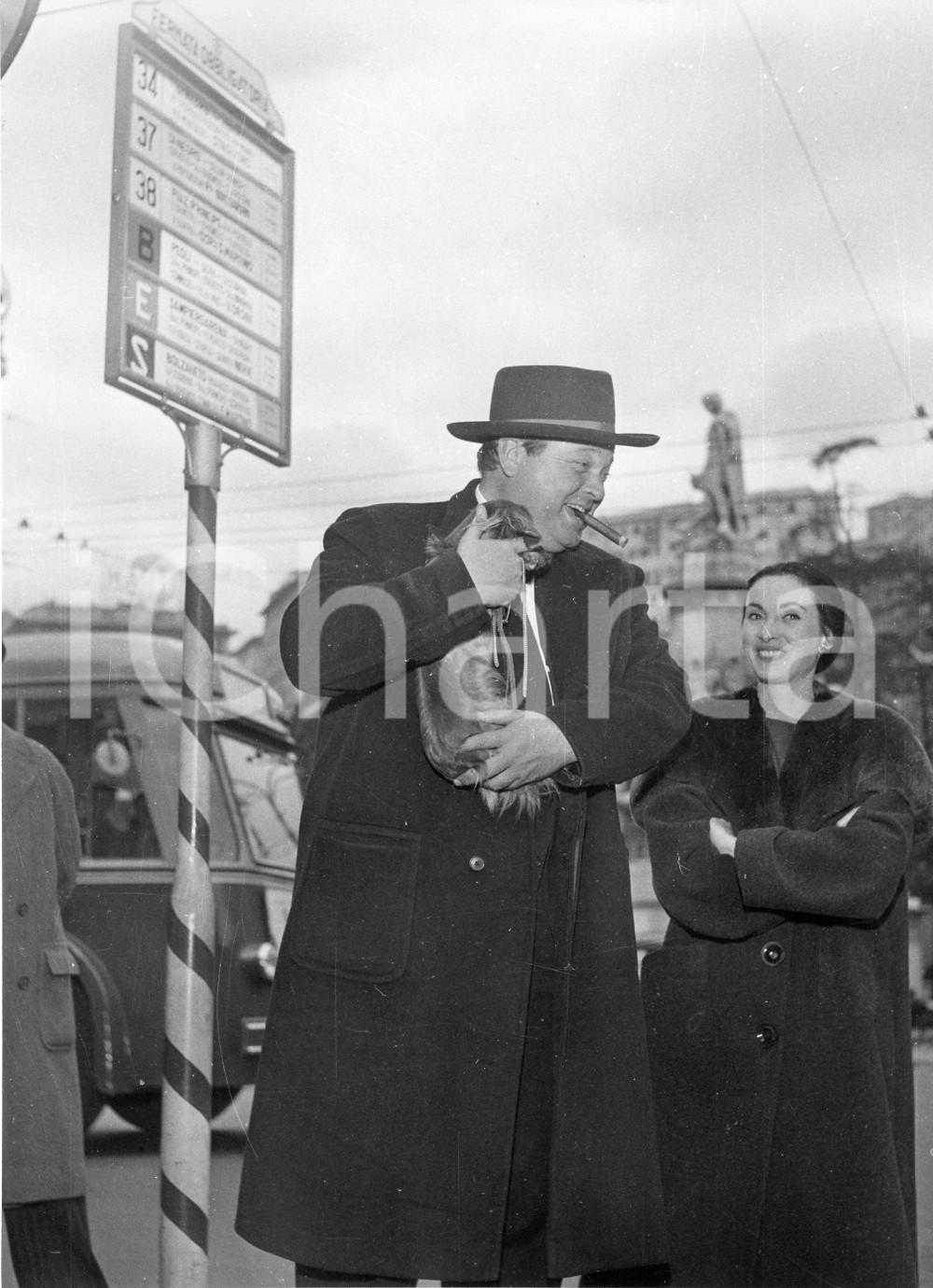 Fotografia d epoca originale 1958 GENOVA Orson WELLES con Paola MORI Foto vintage RARA 1